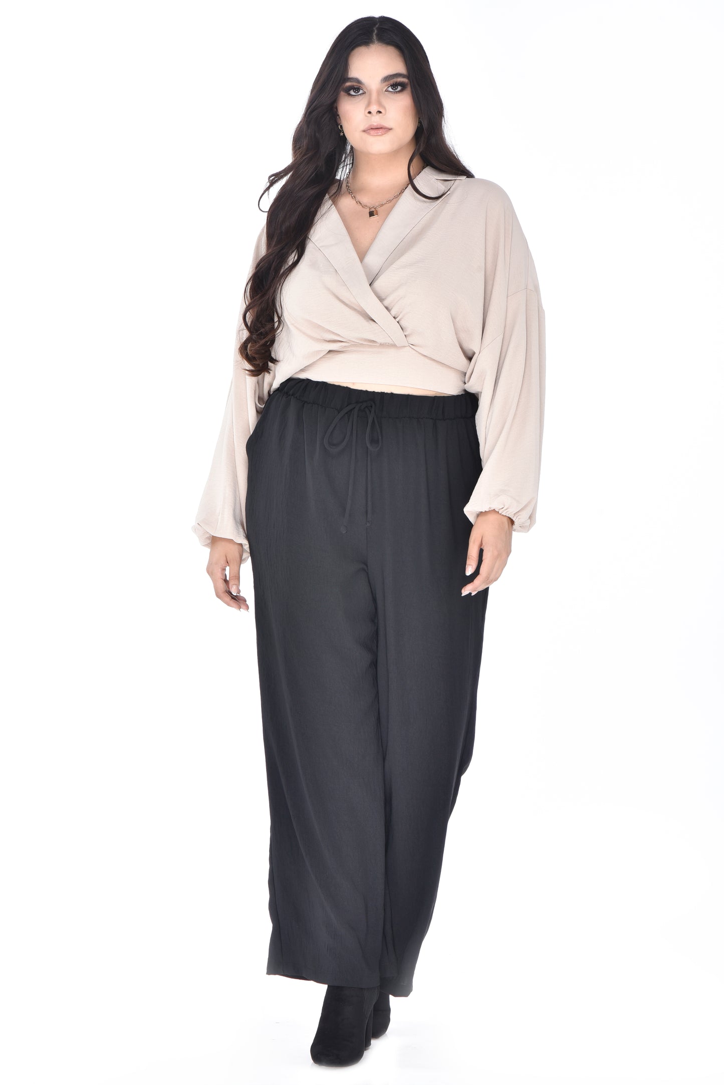 Blusa cruzada manga larga