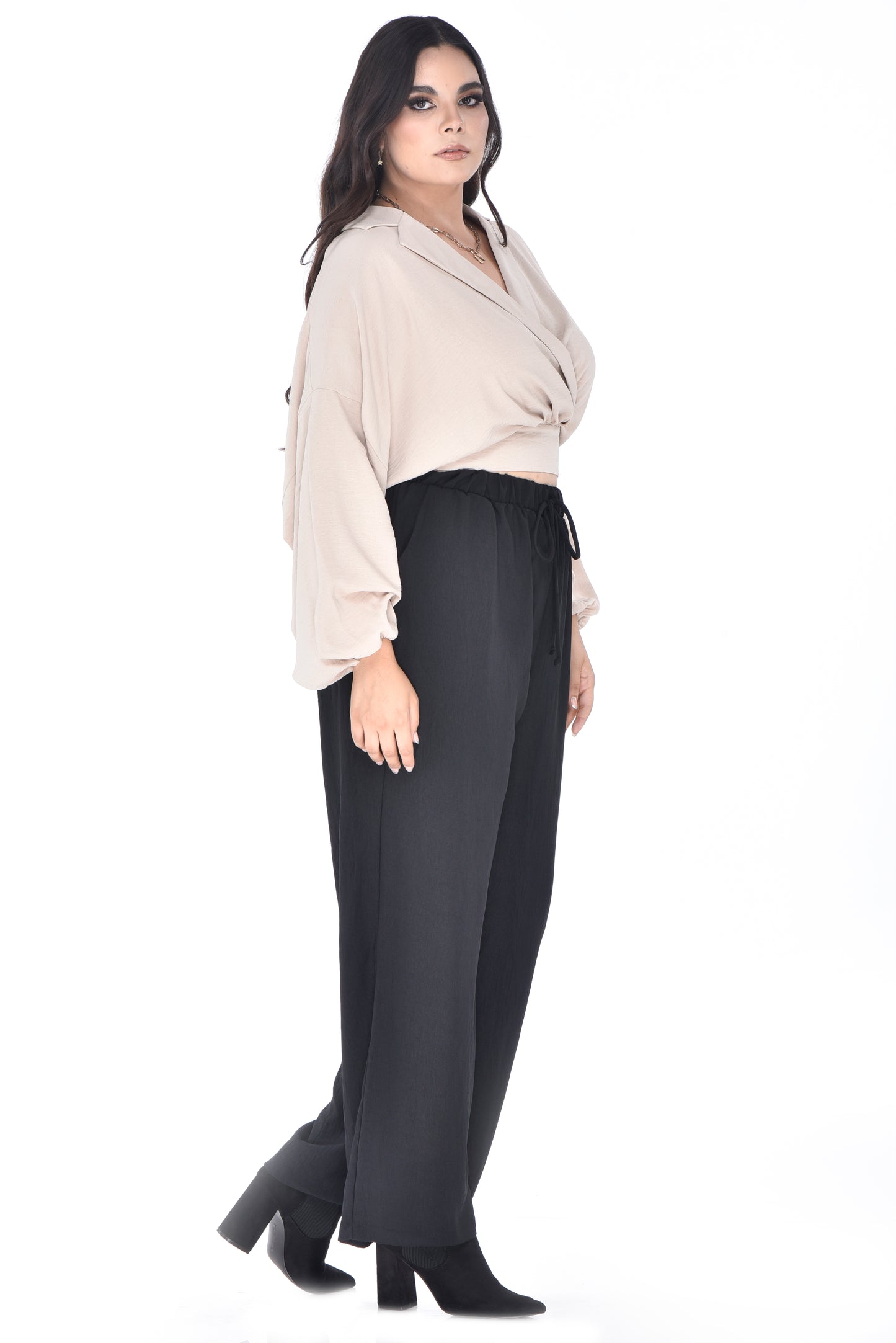 Blusa cruzada manga larga