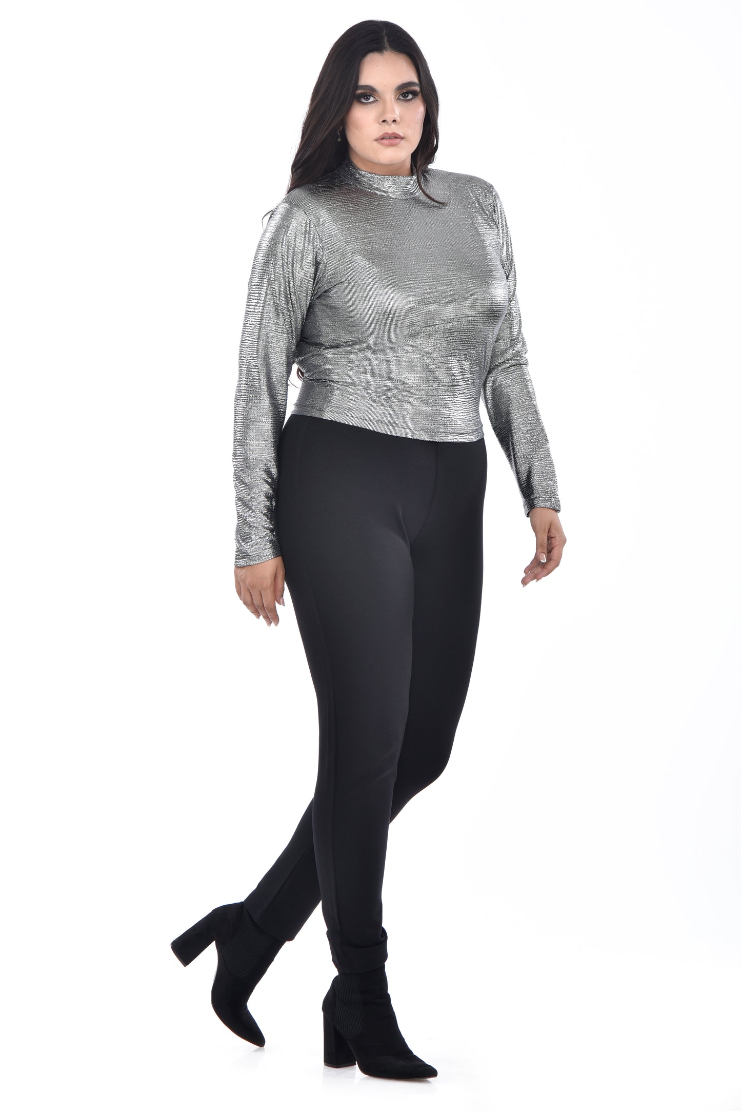 Blusa cuello alto manga larga